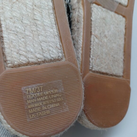 Lucky Brand Flats Tashii Canvas Espadrilles Black Stripes Womens 7 - Picture 13 of 15
